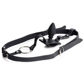 Male Cock Ring Harness with Silicone Anal Plug